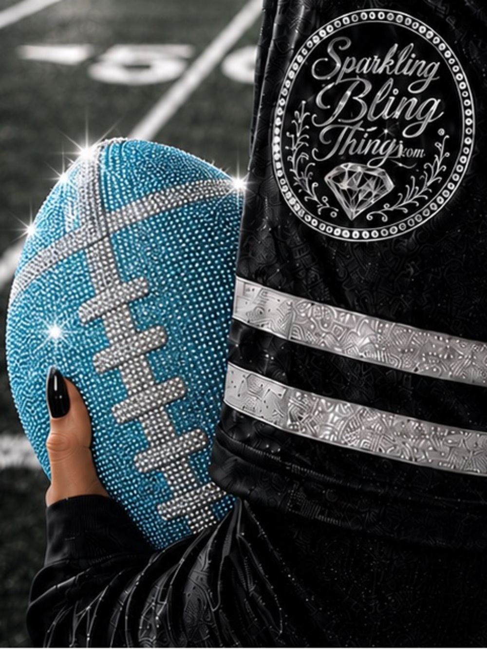 NWT Football Clutch Purse Sparkling Bling Swarovski Crystal Bag Super Bowl +Gift